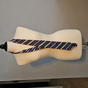 Tie, purple & silver & black